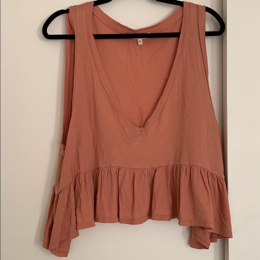 Urban outfitters peach deep-v crop top